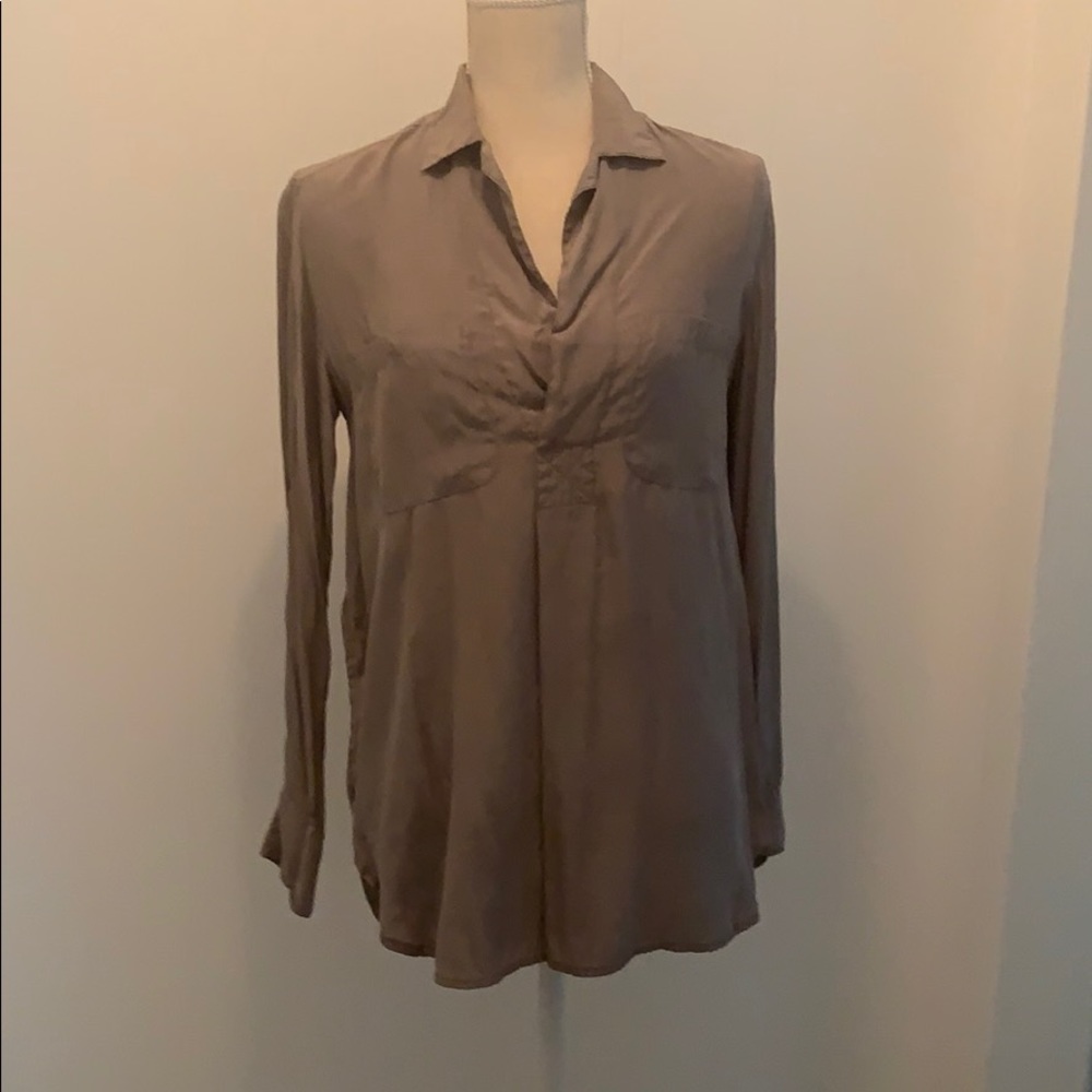Grey VINCE silk blouse